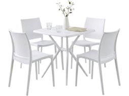 Conjunto De Moveis De Jardim Amino Com 4 Cadeiras Branco