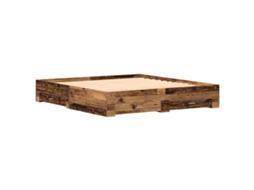 Conjunto 1 Cama Rustica Vidaxl Castanho Derivados De Madeira (180 X 200 Cm)