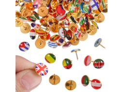 200 Tachinhas Criativas com Bandeiras de Países para Quadrados de Cortiça, Resistentes à Ferrugem, Design Exclusivo para