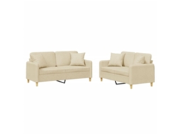 Sofa Set, Sofa Sets Vidaxl Creme Tecido (n/a)