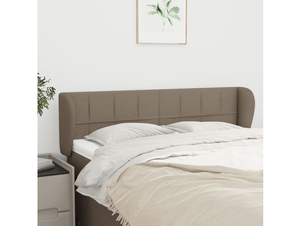 Vidaxl Cabeceira Cama Abas Tecido 147x23x78/88 Cm Cinzento-acastanhado