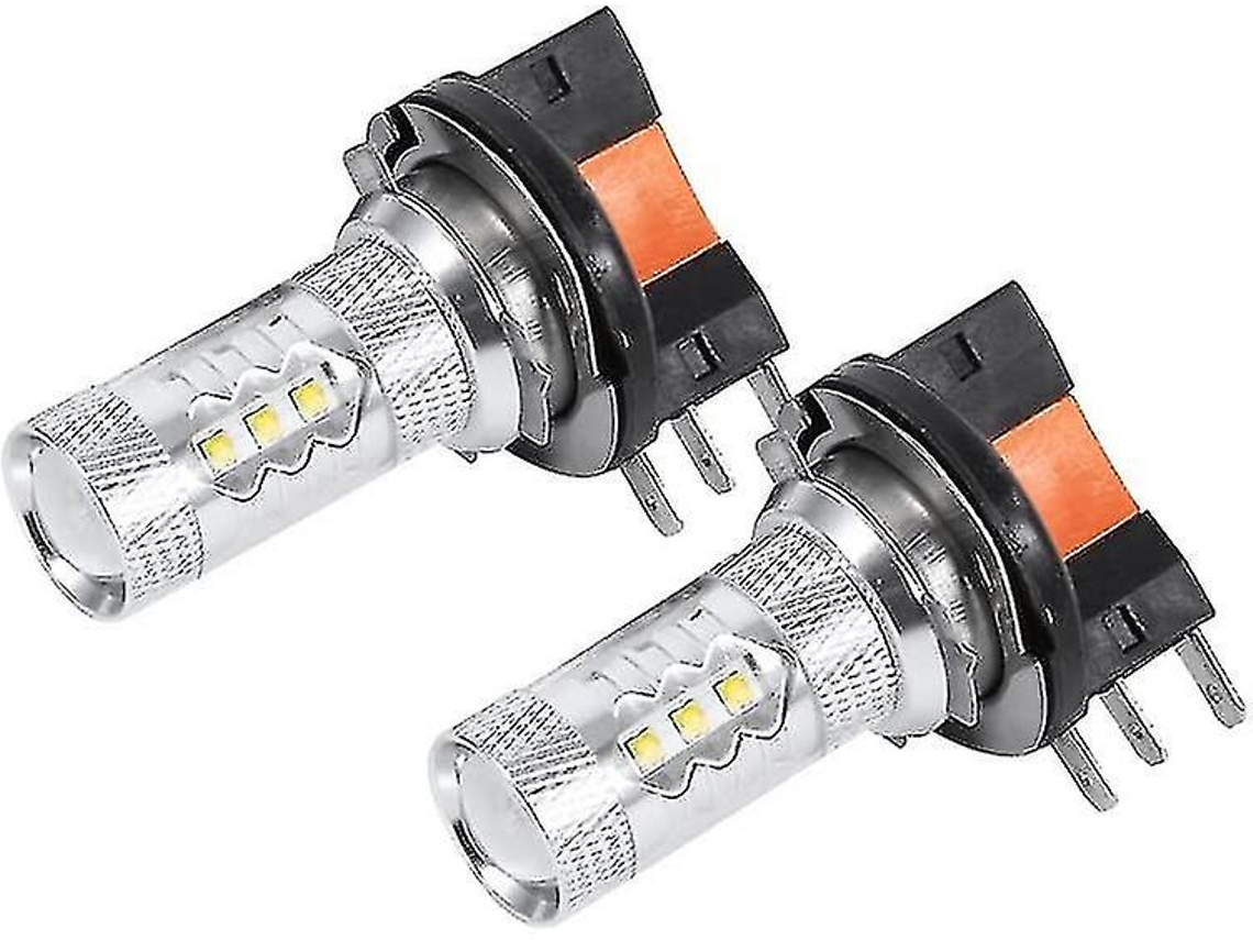 Omni 2 Unidades de Lâmpadas LED H15 80w Brancas Puras para Faróis de Carro e Luzes Diurnas de Reposição