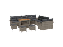 Maison Exclusive - Conjunto De Sofá De Jardim Com Almofada 14 Pcs Cinzeto