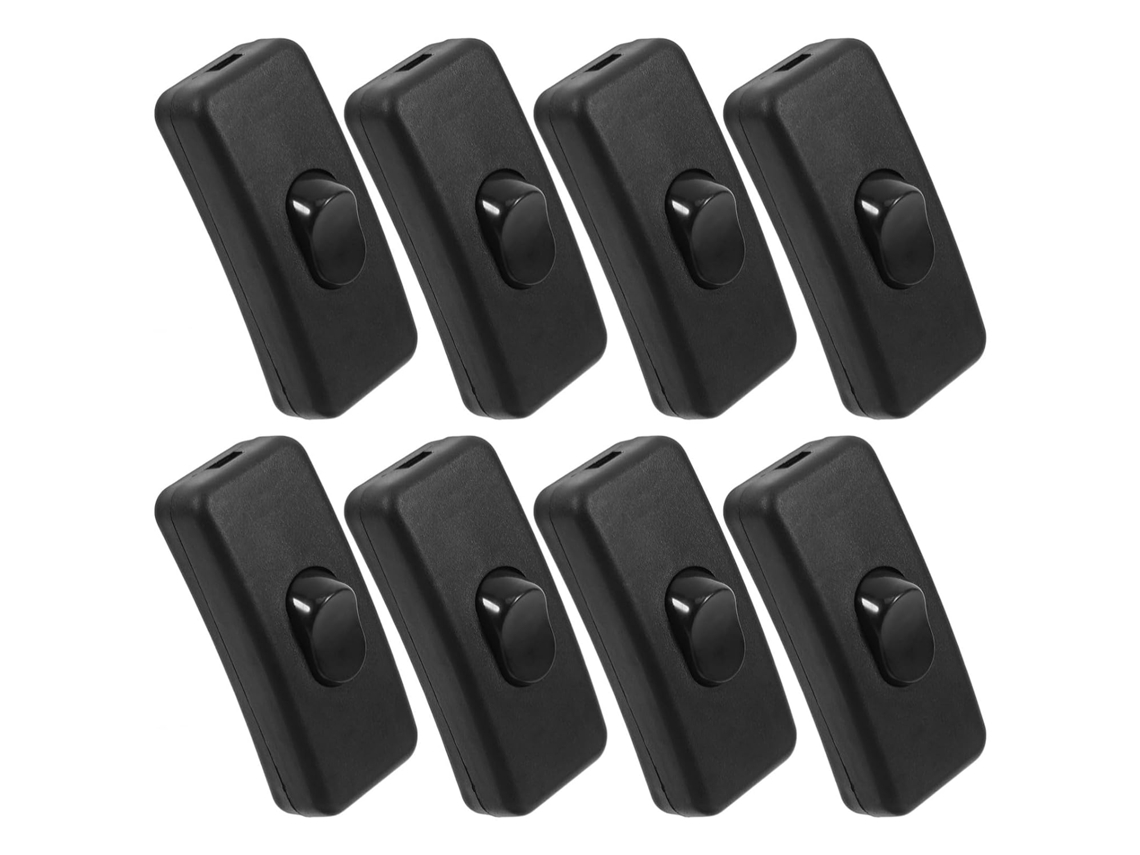 Interruptor Em Linha Betooky Para Lâmpadas, Pacote Com 10 Unidades, Preto, Capacidade De 2a E 125-250v, Compatível Com