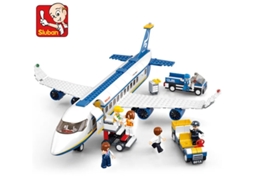 (estilo 3) Brinquedo Educativo De Blocos De Montar Criativos: Avião De Carga Da Cidade Com Ambulância E Avião