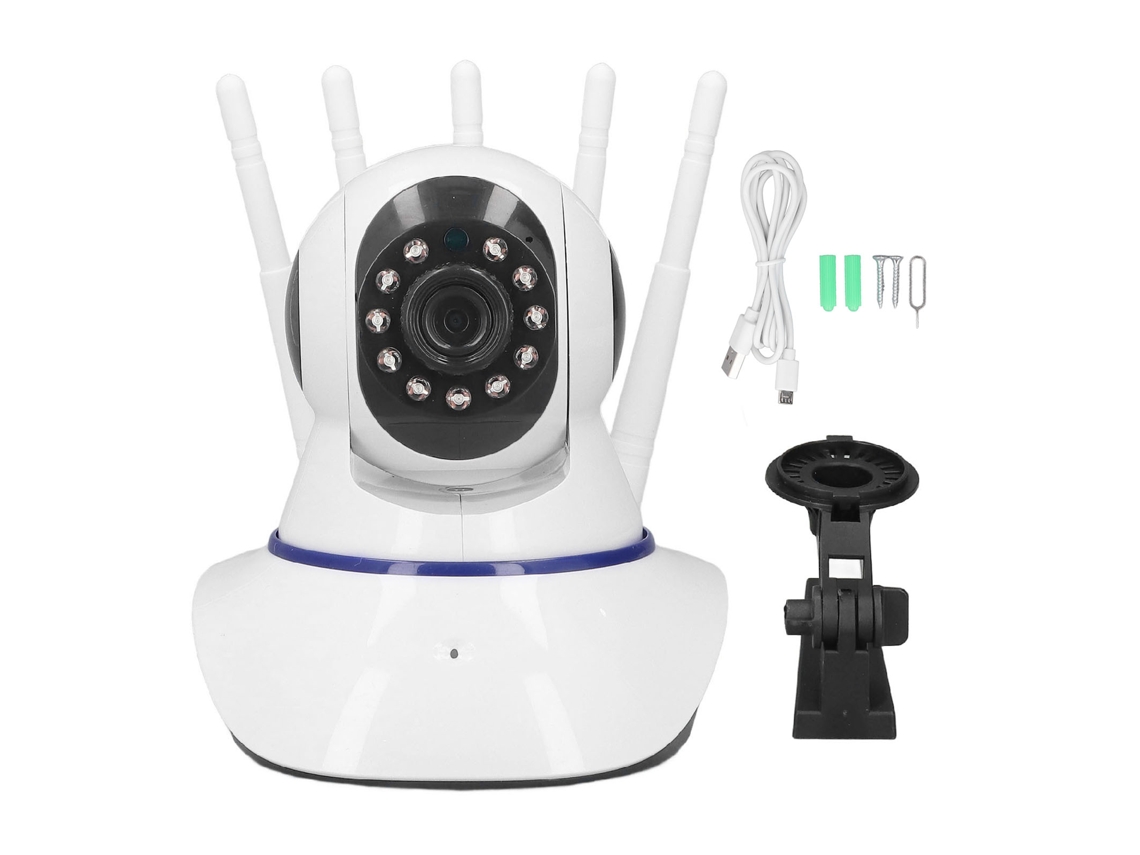 Câmera de Vigilância Wifi Cctv 1080p Visão Noturna Infravermelha Ângulo 360° Ajustável Sem Fio