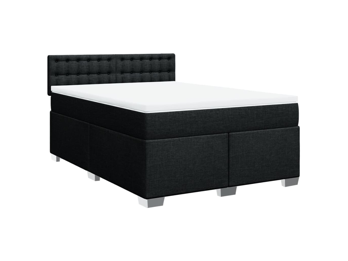Cama com Molas/colchão 160x200 Cm Tecido Preto MAISON EXCLUSIVE