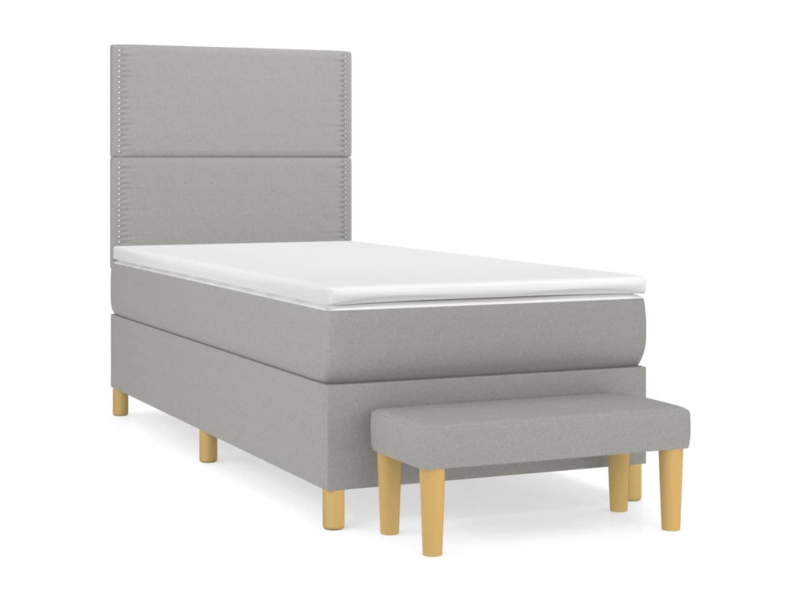 Box Spring Bed, Box Spring Beds Vidaxl Cinzeto Tecido (90 X 200 Cm)