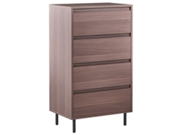 Cómoda De 4 Cajones Beliani Nikea De Mdf, Tablero De Partículas Marrón 60x40x104