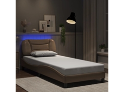 Vidaxl Estrutura de Cama com Led Sem Colchão Hvar 80x200cm Cappuccino