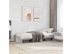 Vidaxl Estrutura Cama 90x190 Cm Derivados De Madeira Cinzento Sonoma