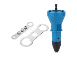 Adaptador De Pistola De Remaches Eléctrico Adaptador De Taladro Para Tuercas De Remache Herramienta De Remachado Kit Azul