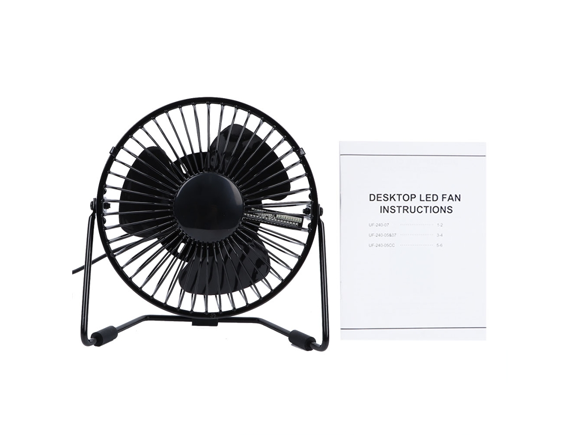 Ventilador Mesa Usb com Led Calendário Relógio e Temperatura