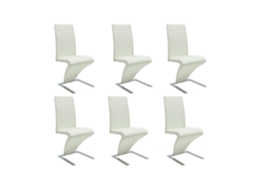 Vidaxl Cadeiras De Jantar 6 Pcs Couro Artificial Branco