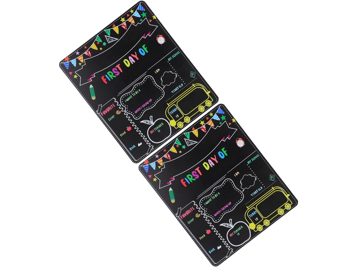 Conjunto Healeved com 2 Lousas de Madeira Dupla Face 305 X 254 Cm Quadro Reutilizável para Volta Às Aulas, I