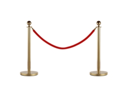 Poste Separador de Filas em Aço Vermelho e Dourado CHEZMOI