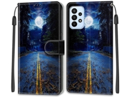 Correia Slots Função Lua para Samsung Galaxy A23 HONGWE. Anti-Choque Magnética com Porta-Cartões