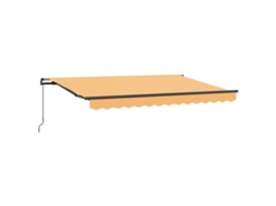 Vidaxl Toldo Retrátil Areia 600 × 350 Cm Poliéster E Aço