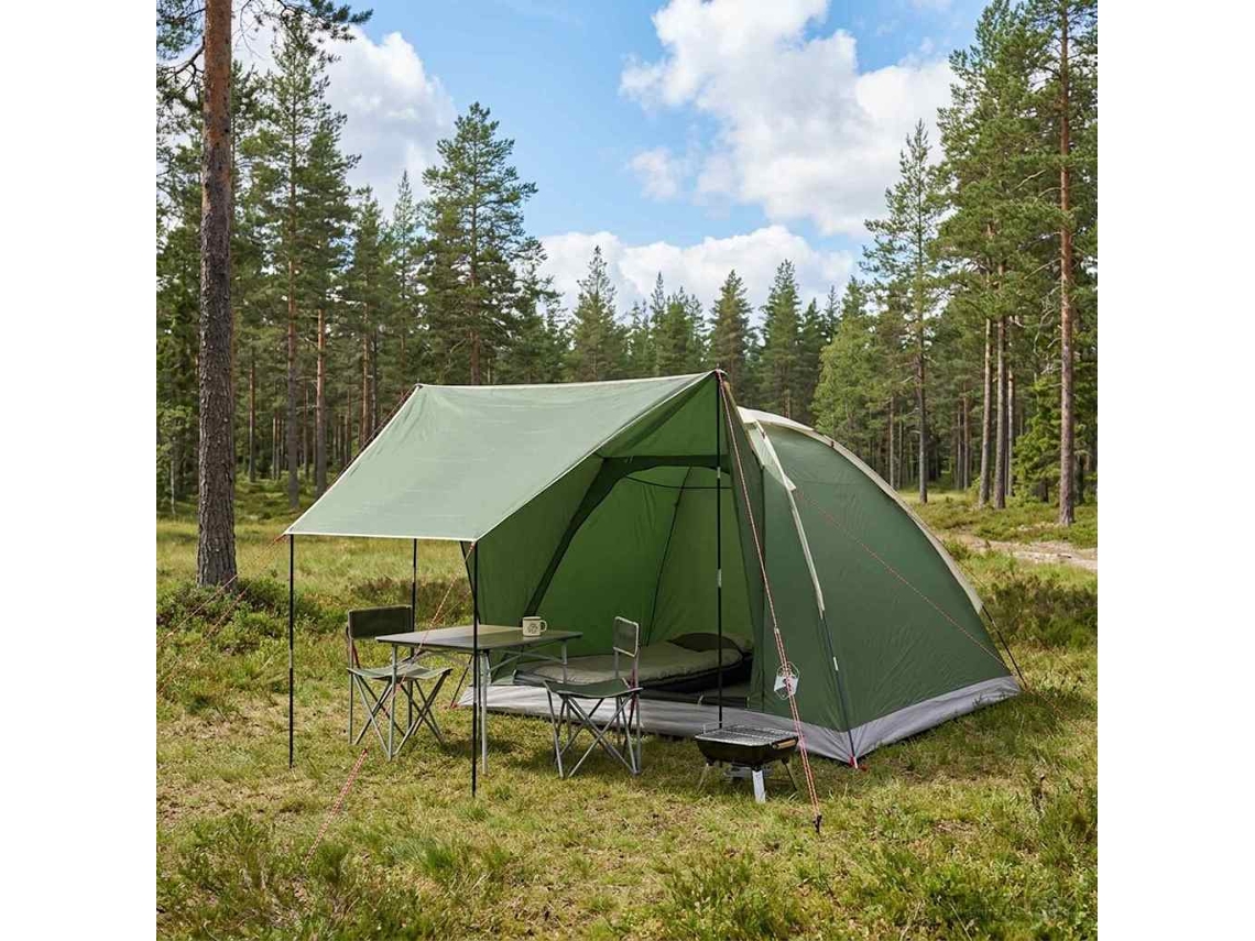 Vidaxl Barraca de Camping com Telhado Verde 4 Pessoas Poliéster e Aço