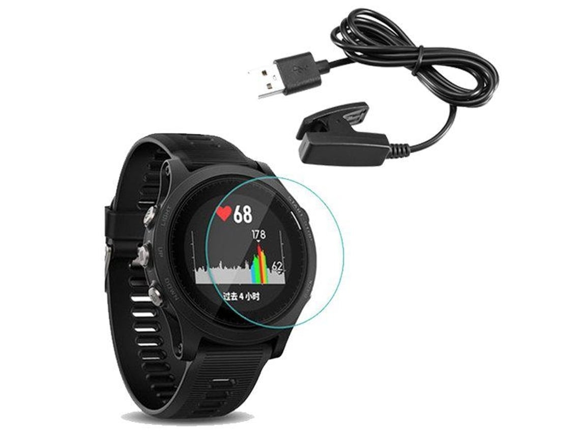 Kit Carregador Usb Charger Película Protectora Ecrã Vidro Garmin Forerunner 935