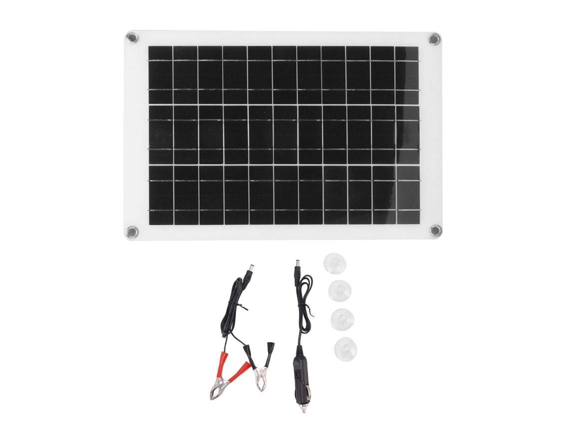 KIT de Painel Solar Policristalino Flexível 20w 18v, Usb Duplo, Alta Eficiência S/MARCA
