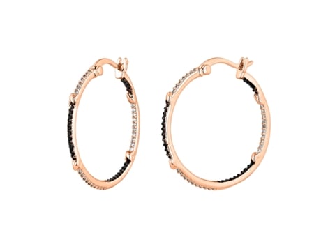 Helene Hoops da Earcandy Jewelry, feita de metal sem níquel com fecho de prata 925 e revestimento em ouro rosa.