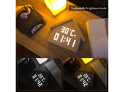 LÂMPADA Noturna Led, Despertador, Carregador Sem Fio 15W, Termômetro, Casa, Quarto, S/MARCA