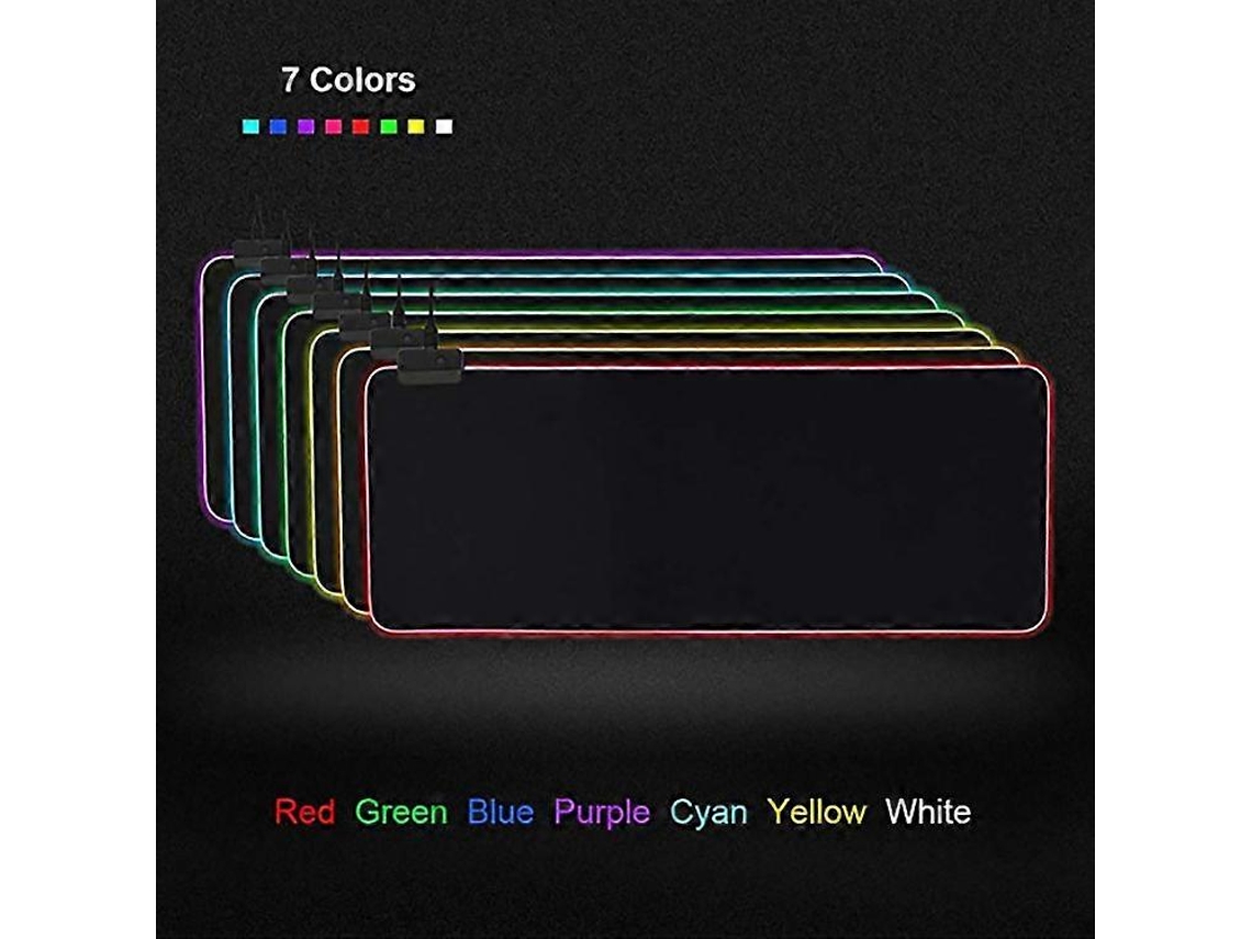 Mousepad Gamer Com Iluminação Led 80x30x0,4cm Rgb Preto 80x30x0,4cm, Mousepad Olysi Shop