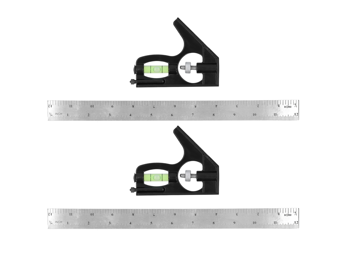 2pcs Régua Combinada Multifuncional Aço Inoxidável | S/MARCA