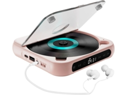 Leitor Cd Portátil Com Bluetooth 5.3, Som Hi-fi, Bateria De 2000 Mah, Visor Lcd, Compátivel Com Modos Cd,aux
