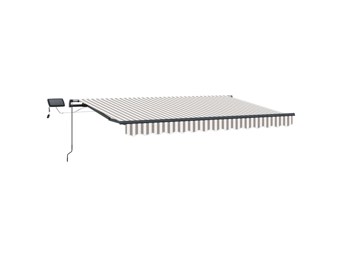Vidaxl Toldo Retrátil Cinza Claro E Branco 400 × 350 Cm Tecido