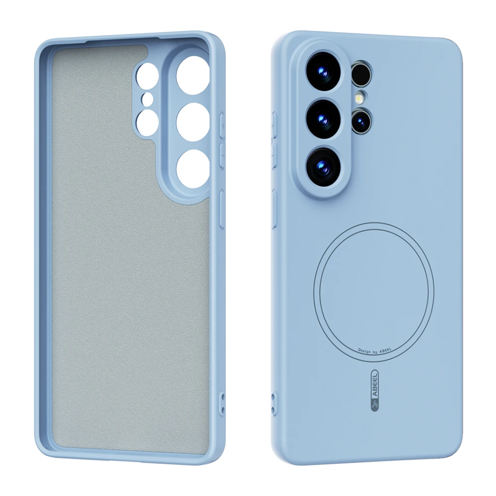Capa Protetora De Silicone Líquido (azul Celeste, Galaxy S26 Edge), Compatível Com Carregamento Sem Fio Magnético, À Prova De Choque.