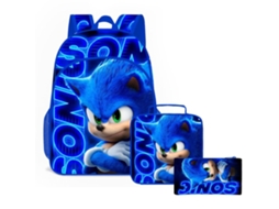 Primerox conjunto Mochila Infantil Anime 3 Peças Mochila Escolar Bolsa Almoço Estojo Presente