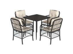 Garden Dining Set, Garden Dining Sets Vidaxl Preto Rattan / Vime (80 Cm Table Length)