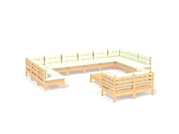Garden Lounge Set, Garden Lounge Sets Vidaxl Creme Madeira De Pinho (n/a)
