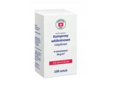 Kit De Primeiros Socorros Abc, Compressas De 4 Camadas De 30g, 7,5cm X 7,5cm, 100 Unid. Embalagem Profissional. Farmacêutica da Silésia