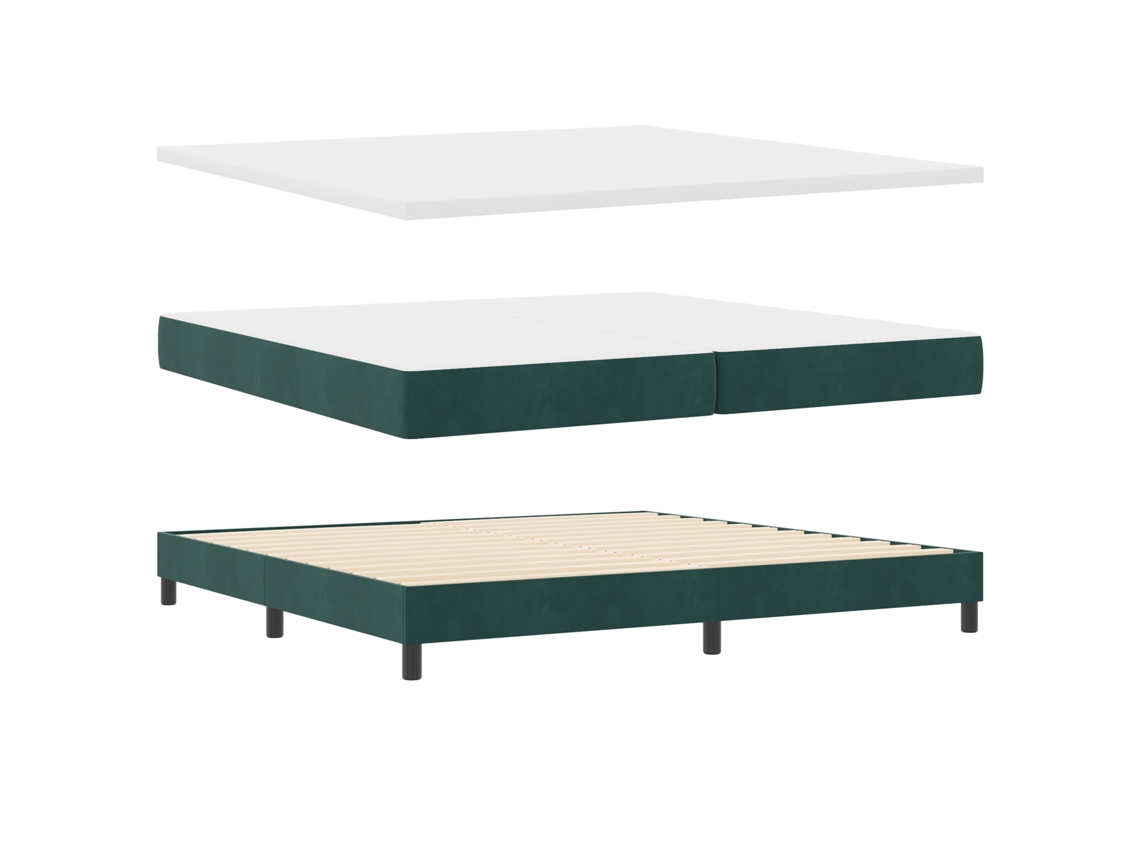 Colchão De Cama Com Molas Pocket Inteligente Vidaxl Verde Veludo (200x200 Cm)