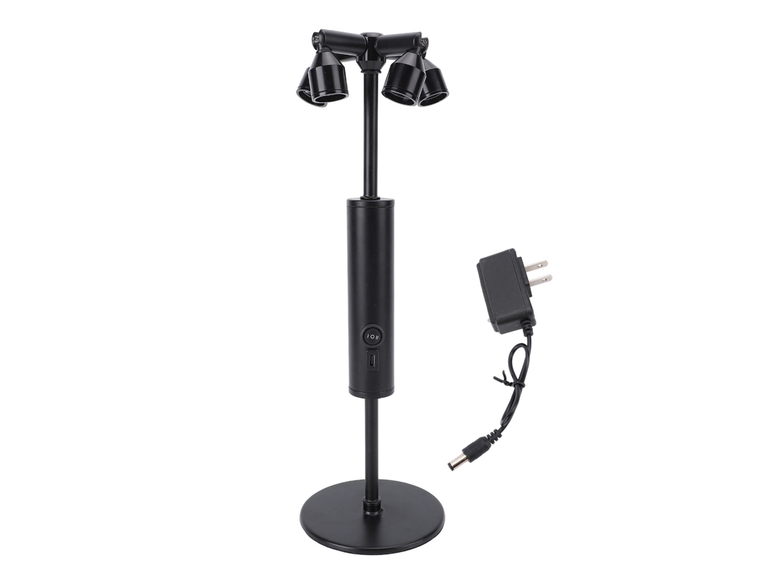 Lâmpada de mesa sem fio LED portátil 1800mAh com 4 cabeças luz amarela quente para bar restaurante vitrine de joias | S/MARCA