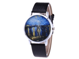 Reloj De Cuarzo De Pareja Casual Con Correa De Cuero Pu Negro Dial Redondo Simple