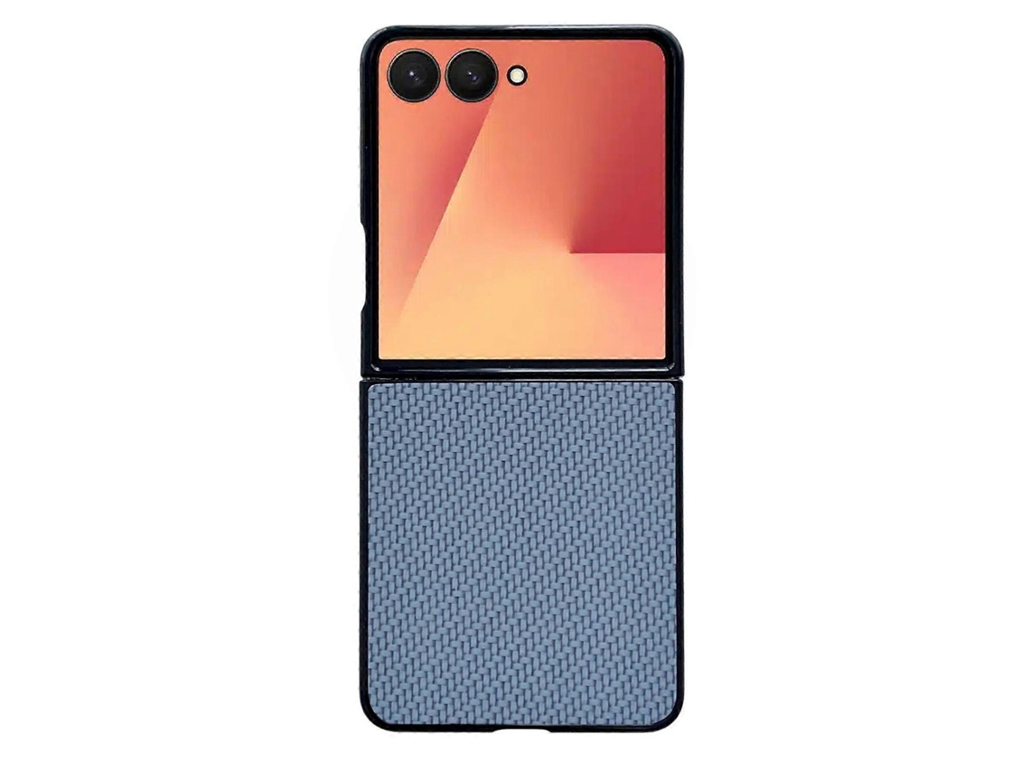 Capa Para Celular Samsung Galaxy Z Flip7 5g Com Textura De Trama Em Pu Híbrido E Pc.