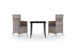 Garden Dining Set, Garden Dining Sets Vidaxl Cinzeto Rattan / Vime (80 Cm Table Length)