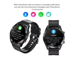 Smart Watch Bluetooth Chamada 1 3 Polegadas Monitoramento De Saúde Masculino / Feminino Preto Yunzii