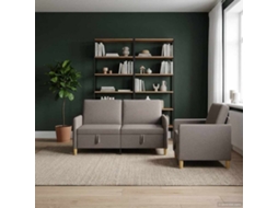 Vidaxl Conjunto De Sofá Com Armazenamento 2 Pcs Cinzento-acastanhado