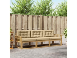 Vidaxl Conjunto De Sofás Para Exterior 3 Pcs Branco E Bege Poliéster
