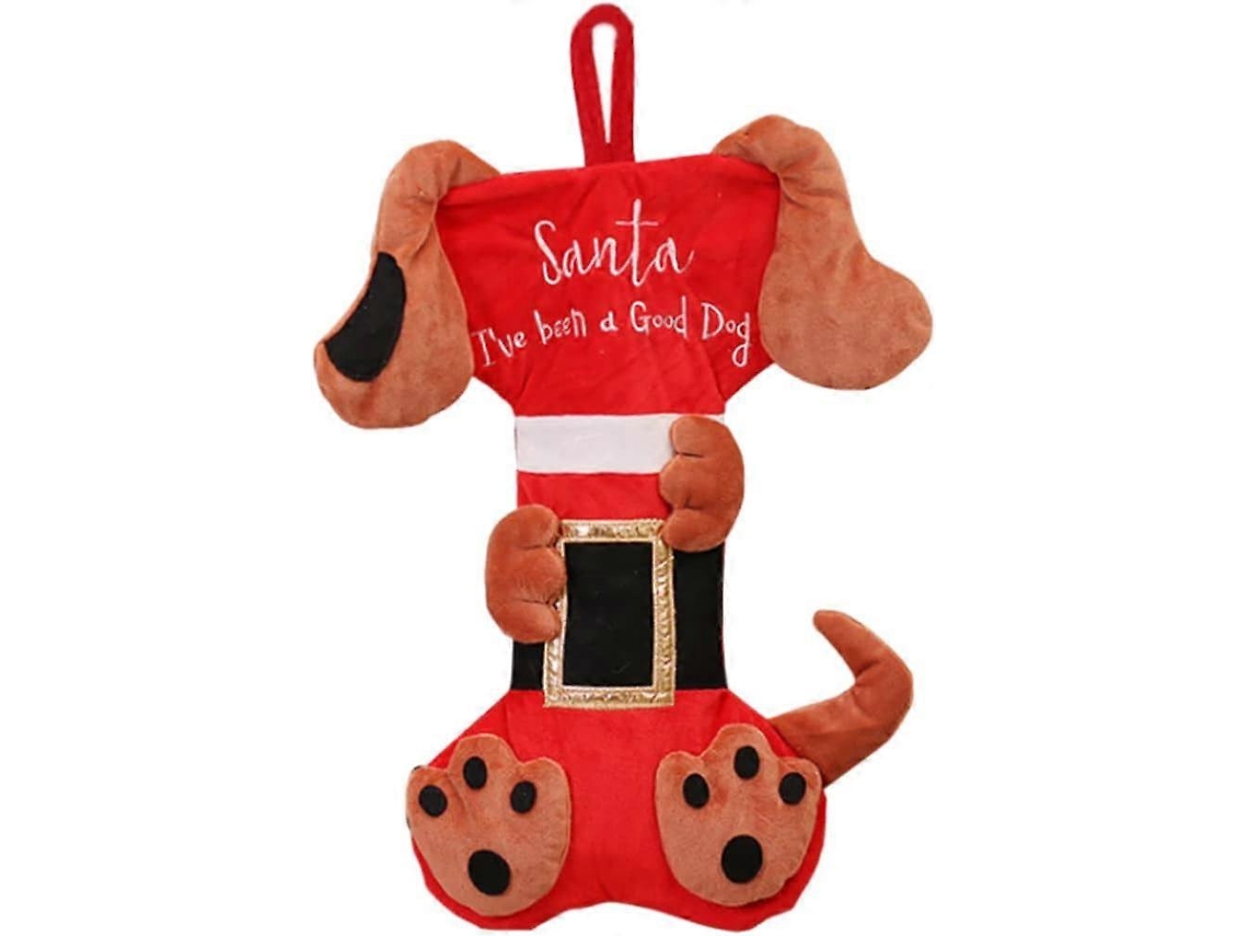 Meia Natalina Em Veludo Vermelho Com Detalhes Brancos, Para Doces E Presentes. Loja Olysi