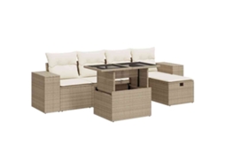 Garden Sofa Set, Garden Sofa Sets Vidaxl Bege Rattan / Vime (n/a)