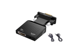 Adaptador Conversor Vga para Hdmi com Cabo de Áudio Aux, Suporta Saída Áudio. AQUAFORGE