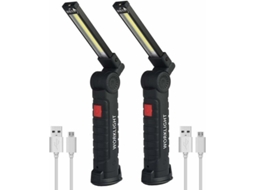 Luz de Trabalho Recarregável COB LED com Base Magnética | S/MARCA