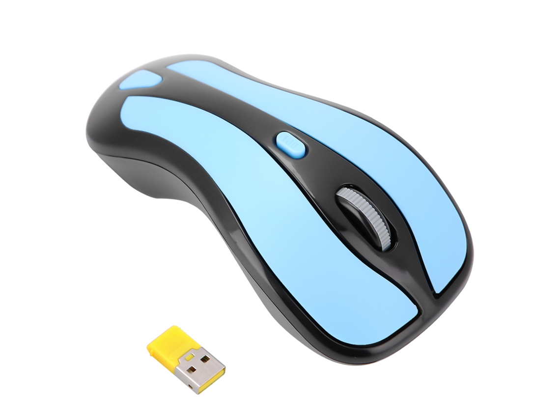 Rato Óptico Sem Fio Com Giroscópio 6d Mouse Usb Azul Preto