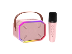 Coluna de som Bluetooth MISSCA com sistema de áudio sem fios, microfone para karaoke, rosa